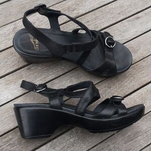 Dansko leather heeled sandals